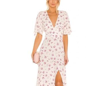 AFRM - Floral Midi Dress - Beautiful Open Back Dress - Size Small - LIKE NEW